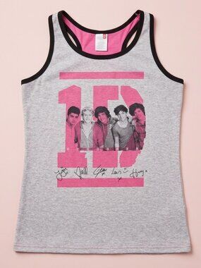 NWT One Direction Tank Top Pink and Gray
